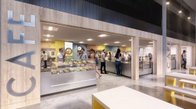 Computer generated image of how the atrium cafe will look